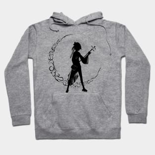 shamisen crescent moon Hoodie